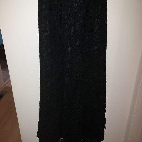 Calvin Klein Long Black Lace Dress - Picture 12 of 15